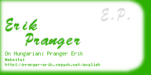 erik pranger business card